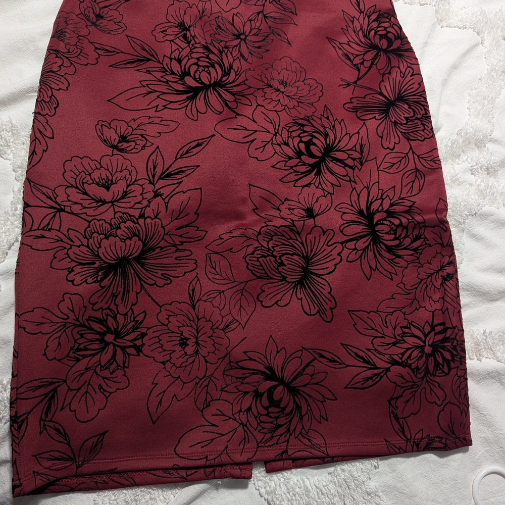Floral Burgundy Skirt